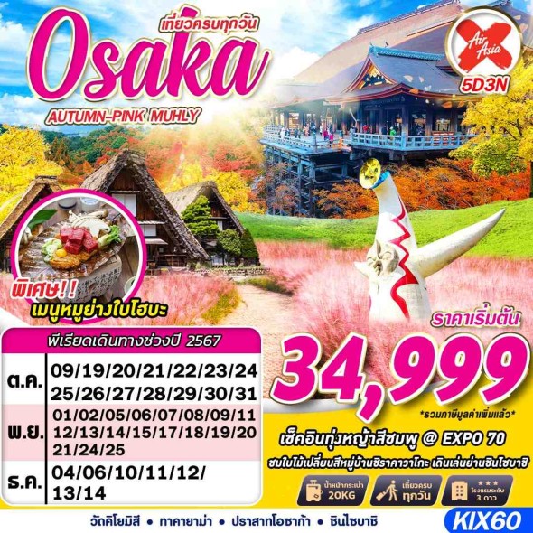 GS KIX60 OSAKA AUTUMN-PINK MUHLY (เที่ยวเต็ม) 5D3N